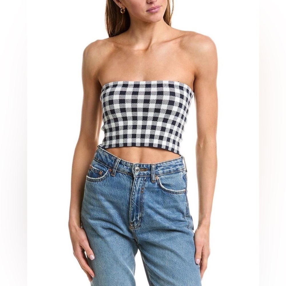 NWT Kule- The Jo Tube Top in Blue and White. Size XL